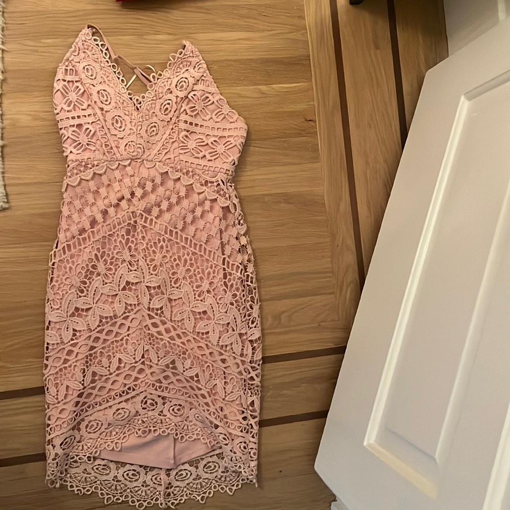 Astr the label pink lace dress